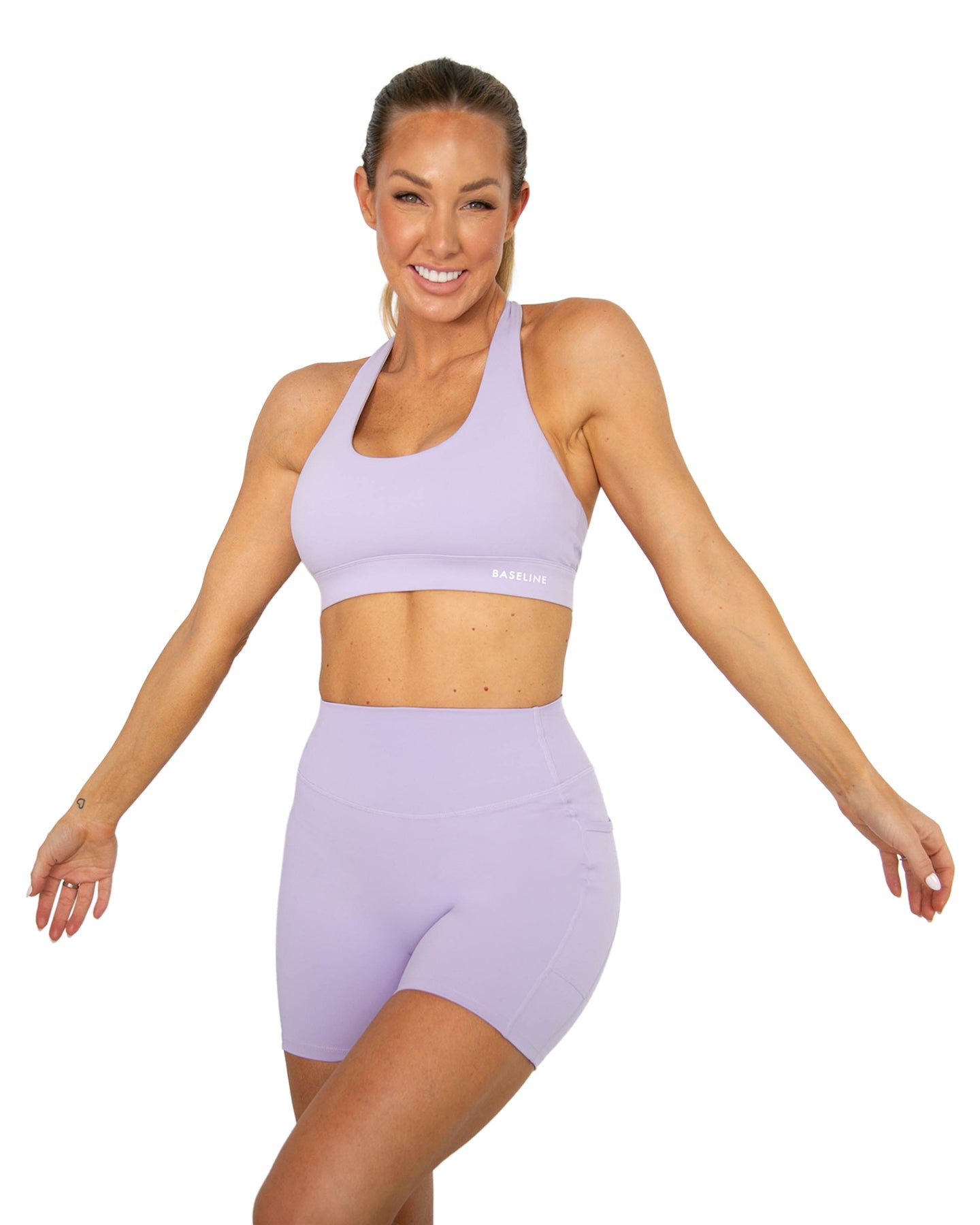 Cali Halter Sports Bra Pastel Purple – Baseline Active
