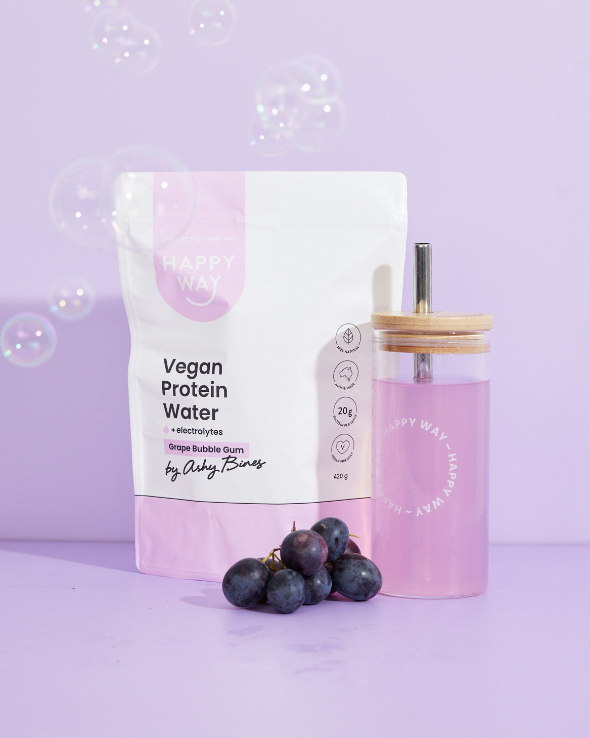 Grape Bubble Gum Vegan Protein Water 420g
