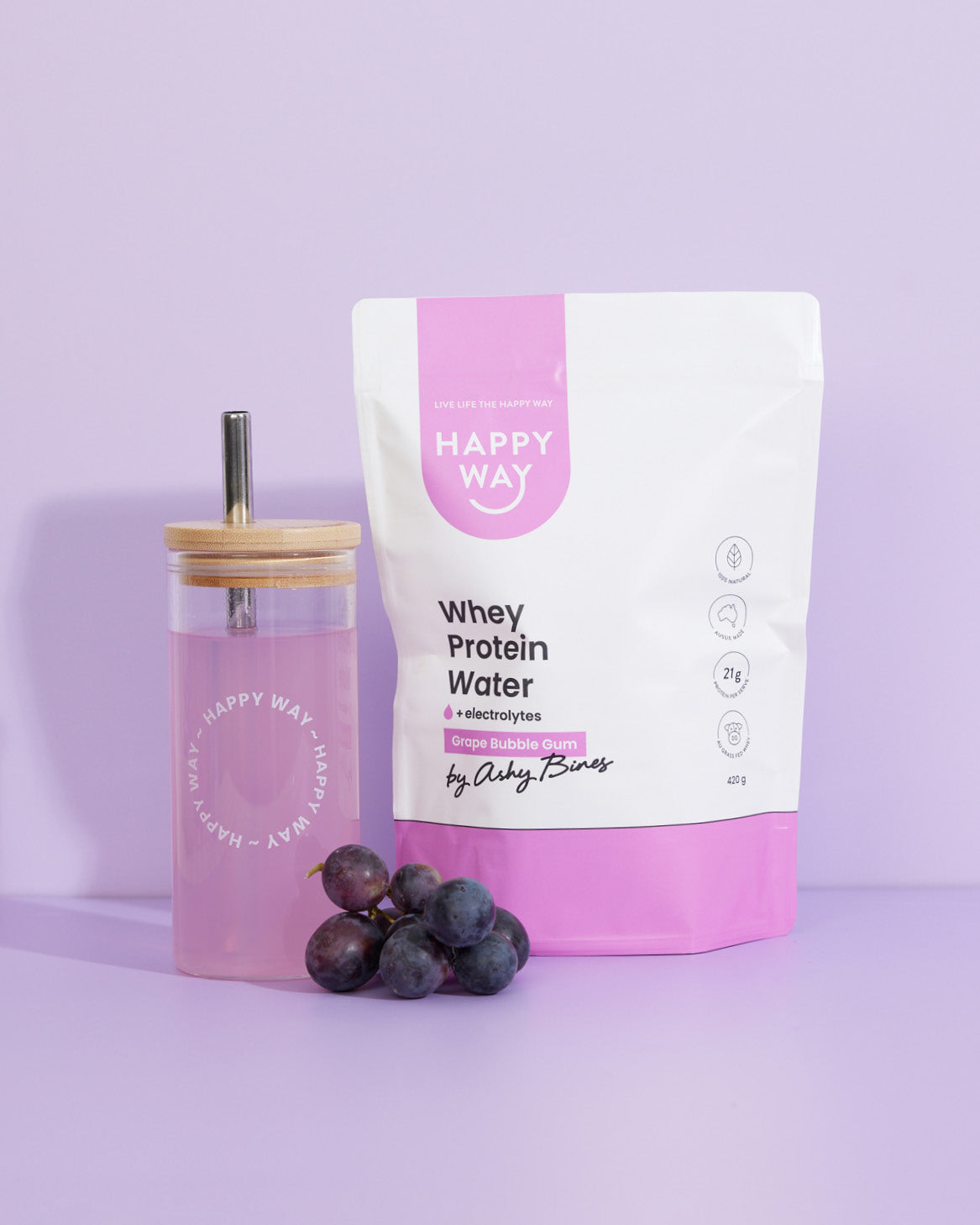 Grape Bubble Gum Whey Protein Water 420g